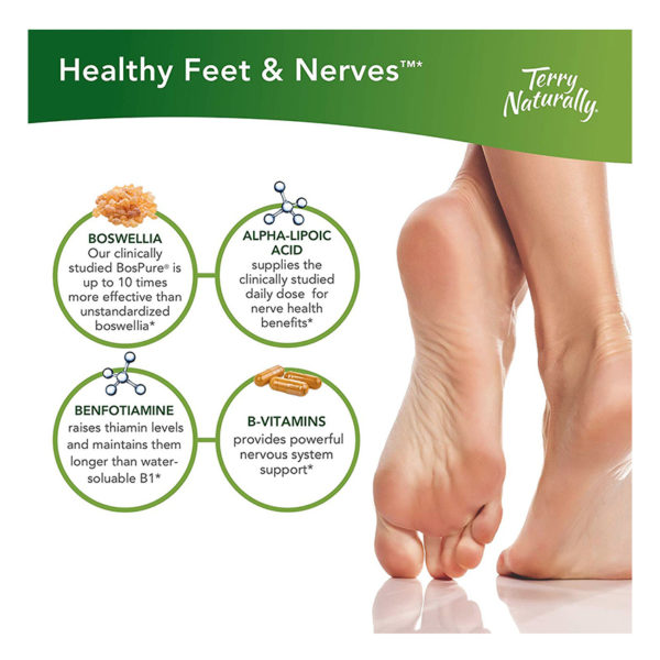 Healthy Feet & Nerves -60 Capsules Feet, Legs, Fingers - 2 Pack 